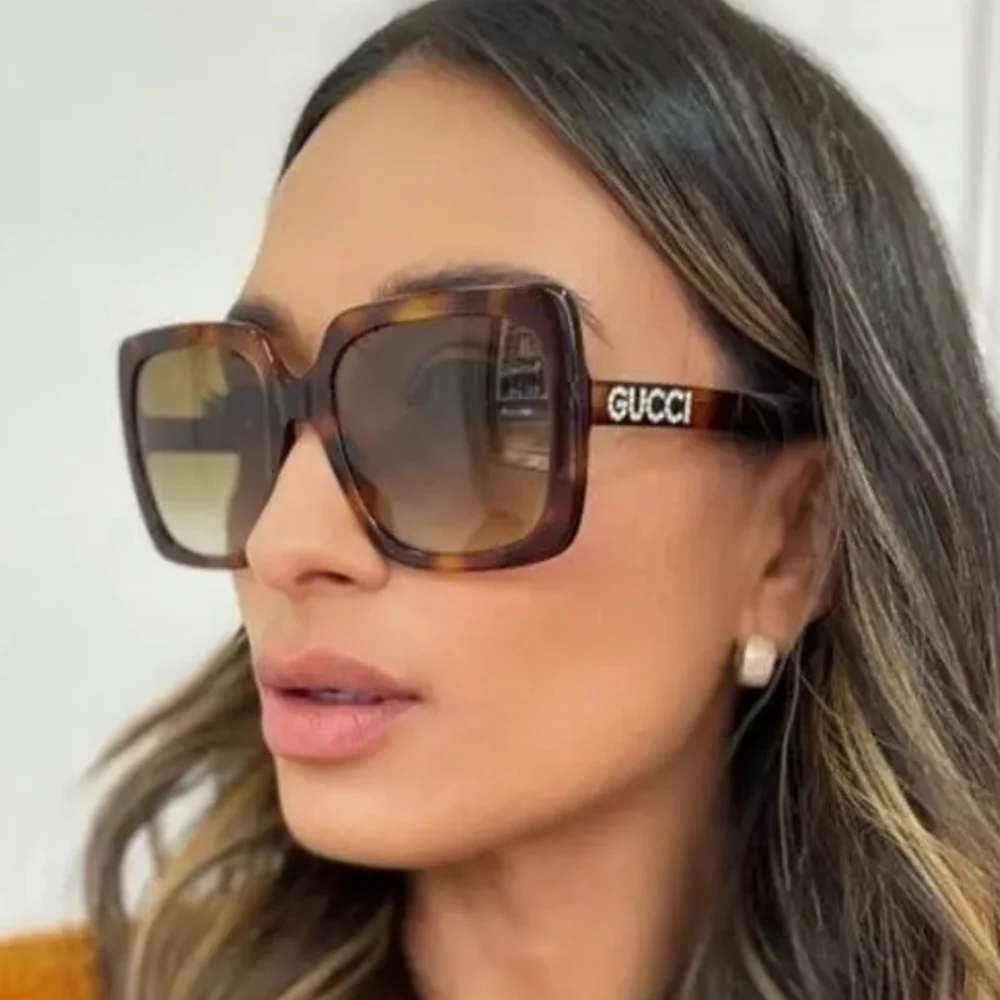 Gucci Oversized Tortoiseshell Square Sunglasses